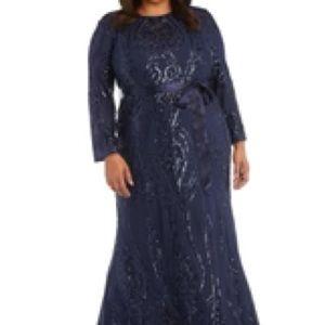 New Navy Blue Mother of the Bride Formal beaded dress, size-20w